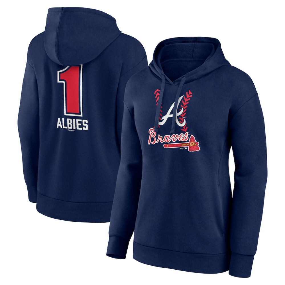 Ozzie Albies Atlanta Braves Women's Fastball Player Name & Number Pullover Hoodie Discount