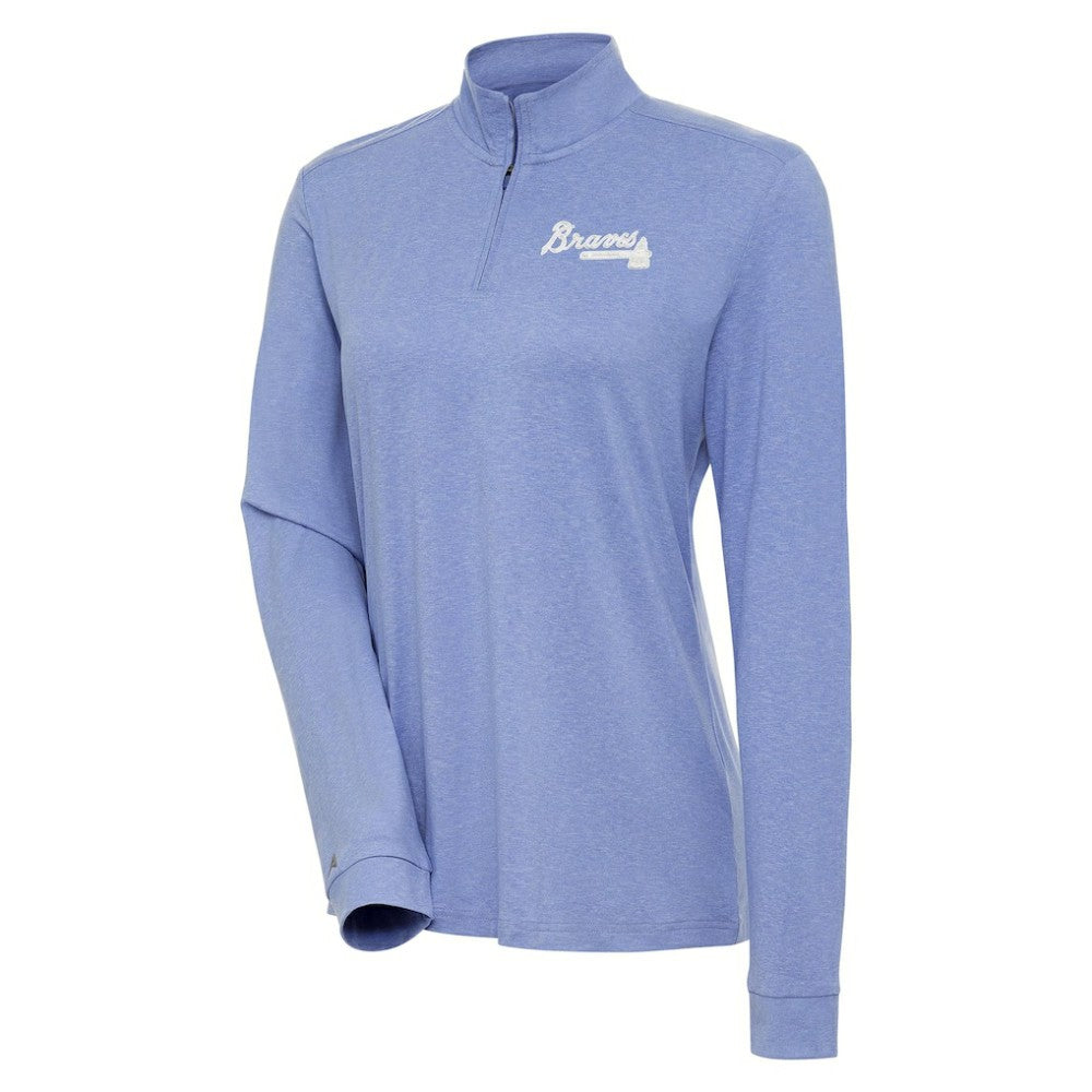 Atlanta Braves Antigua Women's Mentor Quarter-Zip Pullover Top Near Me