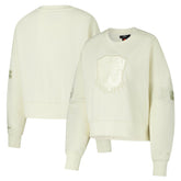 Cleveland Browns Pro Standard Triple Tonal Cropped Fleece Pullover Sweatshirt - Cream - NFL