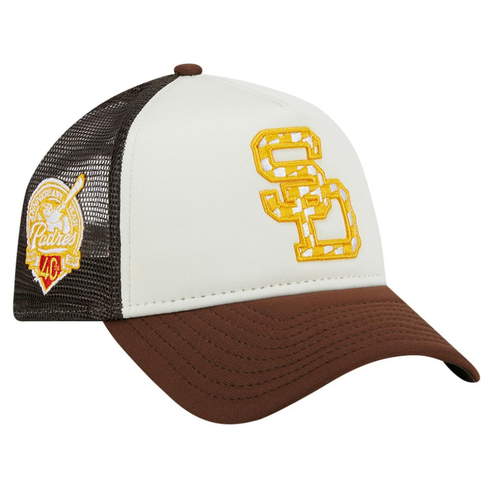 San Diego Padres New Era Checkered Flag A-Frame Trucker 9FORTY Adjustable Hat Online