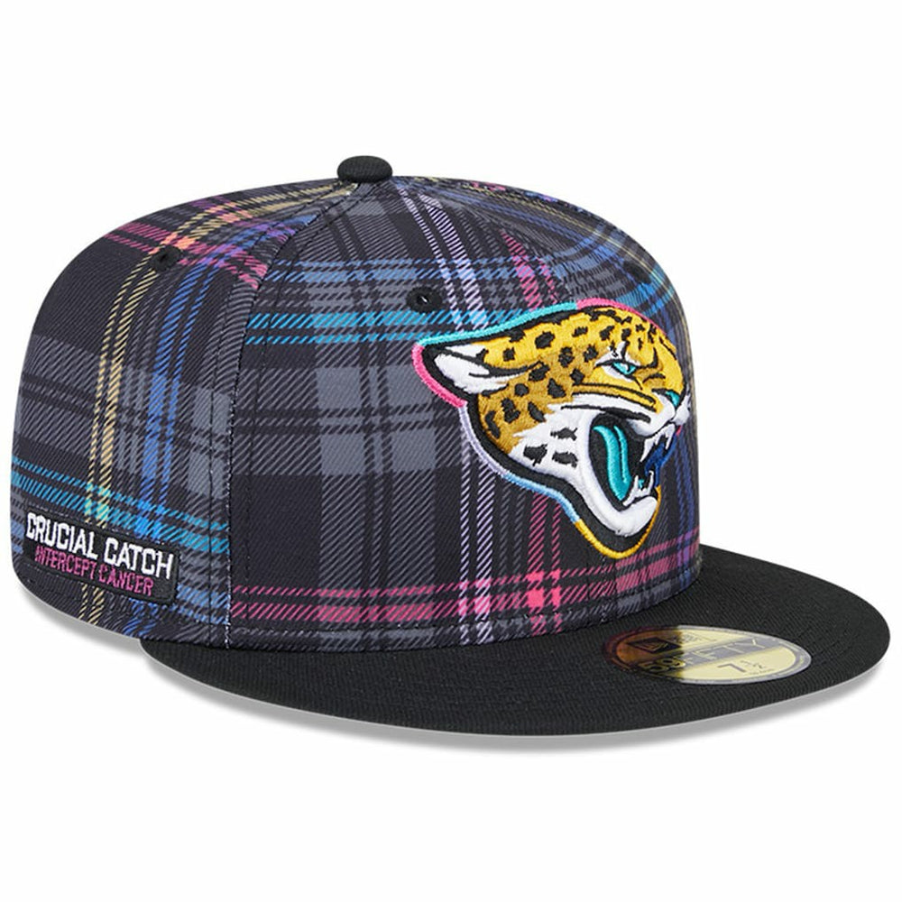 Jacksonville Jaguars New Era 2024 NFL Crucial Catch Plaid 59FIFTY Fitted Hat - Black - NFL