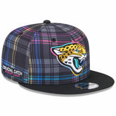 Jacksonville Jaguars New Era 2024 NFL Crucial Catch Plaid 9FIFTY Snapback Hat - Black - NFL