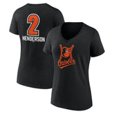 Gunnar Henderson Baltimore Orioles Women's Fastball Player Name & Number V-Neck T-Shirt for sale