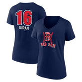 Jarren Duran Boston Red Sox Women's Fastball Player Name & Number V-Neck T-Shirt for sale