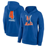 Francisco Alvarez New York Mets Women's Fastball Player Name & Number Pullover Hoodie Sale