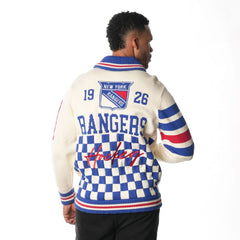 New York Rangers The Wild Collective Unisex Jacquard Full-Zip Sweater - Cream | NHL discount
