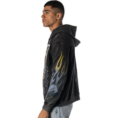 Memphis Grizzlies The Wild Collective Unisex Acid Wash Flame Pullover Hoodie Black