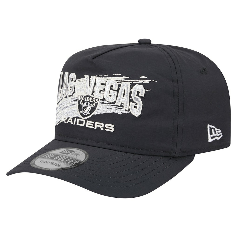 Las Vegas Raiders New Era Throwback Brush Golfer Snapback Hat - Black - NFL