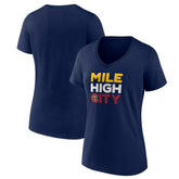 Denver Nuggets Pick & Roll Coverage V-Neck T-Shirt Navy