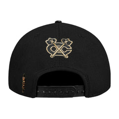 Chicago Blackhawks Pro Standard Metallic Logo Pinch Front Adjustable Hat - Black | NHL online