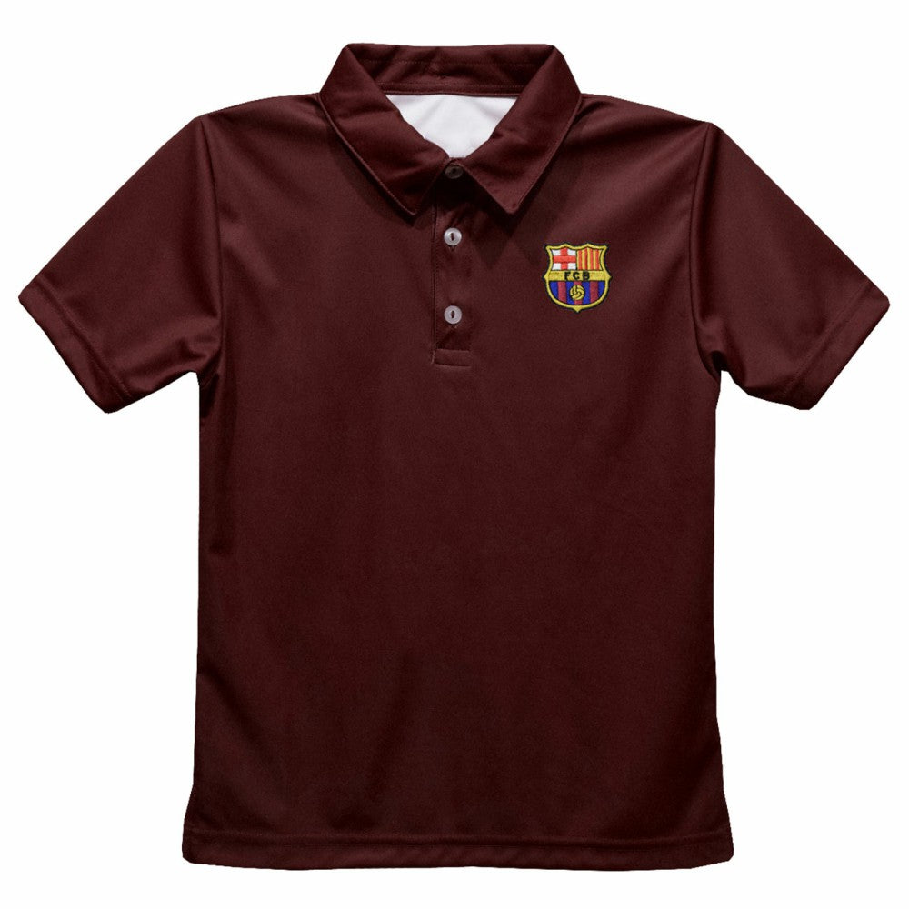 Barcelona Vive La Fete Youth Solid Polo Maroon