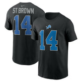 Amon-Ra St. Brown Detroit Lions Player Name & Number T-Shirt - Black - Nike