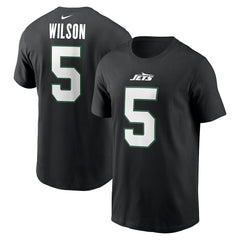 Garrett Wilson New York Jets Name & Number T-Shirt - Black - Nike