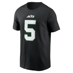 Garrett Wilson New York Jets Name & Number T-Shirt - Black - Nike