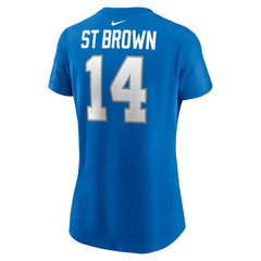Amon-Ra St. Brown Detroit Lions Women's Player Name & Number T-Shirt - Blue - Nike