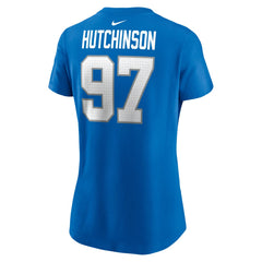 Aidan Hutchinson Detroit Lions Women's Player Name & Number T-Shirt - Blue - Nike