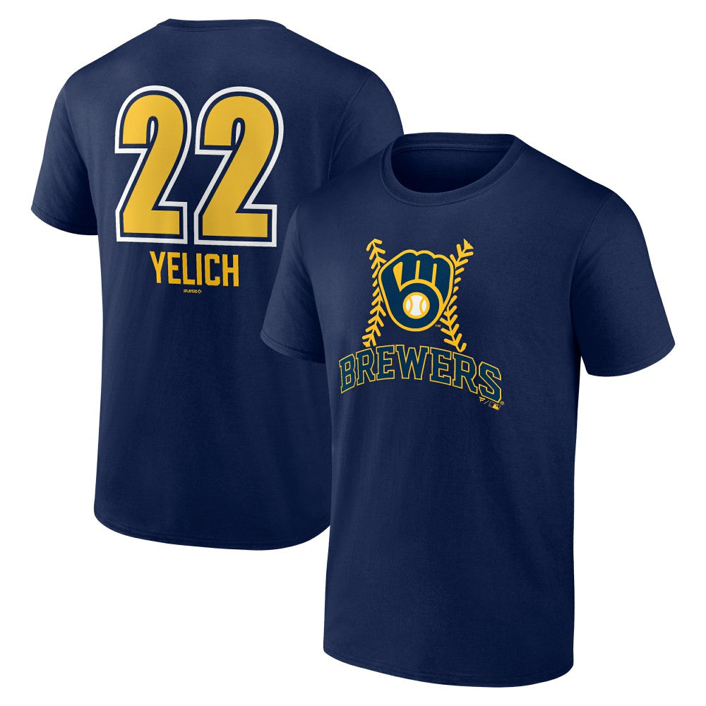 Christian Yelich Milwaukee Brewers Name & Number Fastball T-Shirt Discount