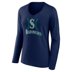 Julio Rodríguez Seattle Mariners Women's Name & Number Fastball V-Neck Long Sleeve T-Shirt Online