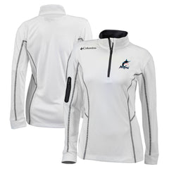Miami Marlins Columbia Women's Omni-Wick Shotgun Quarter-Zip Pullover Top for sale