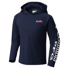Atlanta Braves Columbia Youth Terminal Tackle Long Sleeve Hoodie T-Shirt Outlet