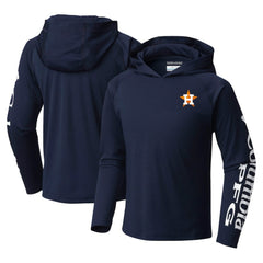 Houston Astros Columbia Youth Terminal Tackle Long Sleeve Hoodie T-Shirt Outlet