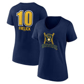 Sal Frelick Milwaukee Brewers Women's Name & Number Fastball V-Neck T-Shirt Near Me