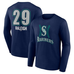 Cal Raleigh Seattle Mariners Name & Number Fastball Long Sleeve T-Shirt for sale