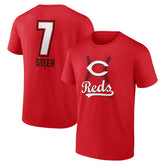 Spencer Steer Cincinnati Reds Name & Number Fastball T-Shirt Sale