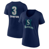 J.P. Crawford Seattle Mariners Women's Name & Number Fastball V-Neck T-Shirt for sale