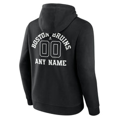 Boston Bruins Personalized Name & Number Monochrome Pullover Hoodie - Black | NHL sale