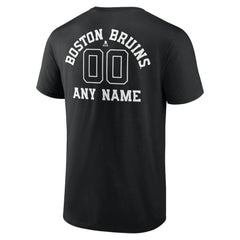 Boston Bruins Personalized Name & Number Monochrome T-Shirt - Black | NHL Lifestyle