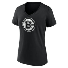 Boston Bruins Women's Personalized Name & Number Monochrome V-Neck T-Shirt - Black | NHL on sale