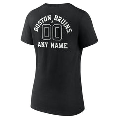 Boston Bruins Women's Personalized Name & Number Monochrome V-Neck T-Shirt - Black | NHL on sale