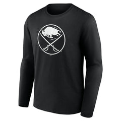 Buffalo Sabres Personalized Name & Number Monochrome Long Sleeve T-Shirt - Black | NHL Lifestyle