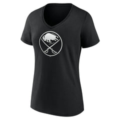 Buffalo Sabres Women's Personalized Name & Number Monochrome V-Neck T-Shirt - Black | NHL near me