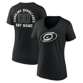 Carolina Hurricanes Women's Personalized Name & Number Monochrome V-Neck T-Shirt - Black | NHL discount