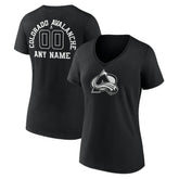 Colorado Avalanche Women's Personalized Name & Number Monochrome V-Neck T-Shirt - Black | NHL discount