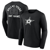 Dallas Stars Personalized Name & Number Monochrome Long Sleeve T-Shirt - Black | NHL discount