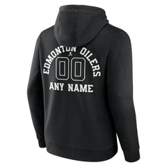 Edmonton Oilers Personalized Name & Number Monochrome Pullover Hoodie - Black | NHL discount