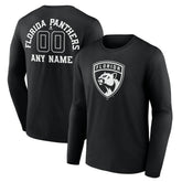 Florida Panthers Personalized Name & Number Monochrome Long Sleeve T-Shirt - Black | NHL near me