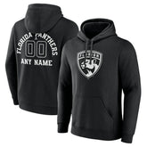 Florida Panthers Personalized Name & Number Monochrome Pullover Hoodie - Black | NHL Clearance