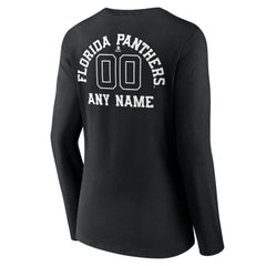 Florida Panthers Women's Personalized Name & Number Monochrome Long Sleeve V-Neck T-Shirt - Black | NHL discount