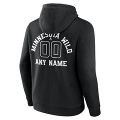 Minnesota Wild Personalized Name & Number Monochrome Pullover Hoodie - Black | NHL sale