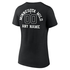 Minnesota Wild Women's Personalized Name & Number Monochrome V-Neck T-Shirt - Black | NHL sale