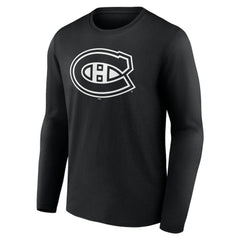 Montreal Canadiens Personalized Name & Number Monochrome Long Sleeve T-Shirt - Black | NHL Lifestyle
