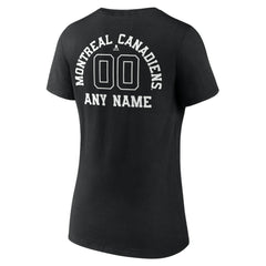 Montreal Canadiens Women's Personalized Name & Number Monochrome V-Neck T-Shirt - Black | NHL on sale