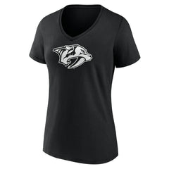 Nashville Predators Women's Personalized Name & Number Monochrome V-Neck T-Shirt - Black | NHL on sale