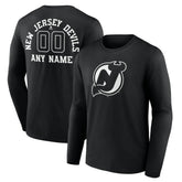 New Jersey Devils Personalized Name & Number Monochrome Long Sleeve T-Shirt - Black | NHL sale