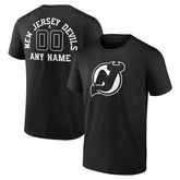 New Jersey Devils Personalized Name & Number Monochrome T-Shirt - Black | NHL Clearance