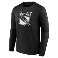 New York Rangers Personalized Name & Number Monochrome Long Sleeve T-Shirt - Black | NHL on sale